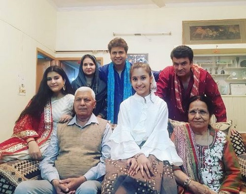 Raja Chaudhary with his parents and brother