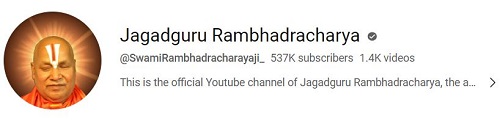 Rambhadracharya's YouTube channel