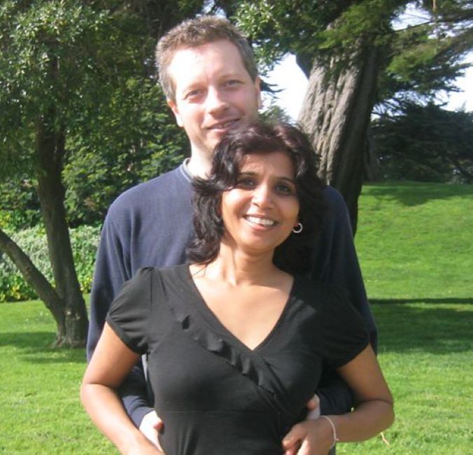 Rashmi Sinha with her husband Jonathan Boutelle