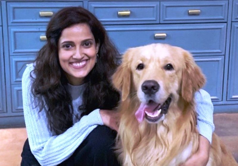Rucha with a dog