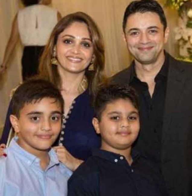 Sandali Sinha with her husband and sons