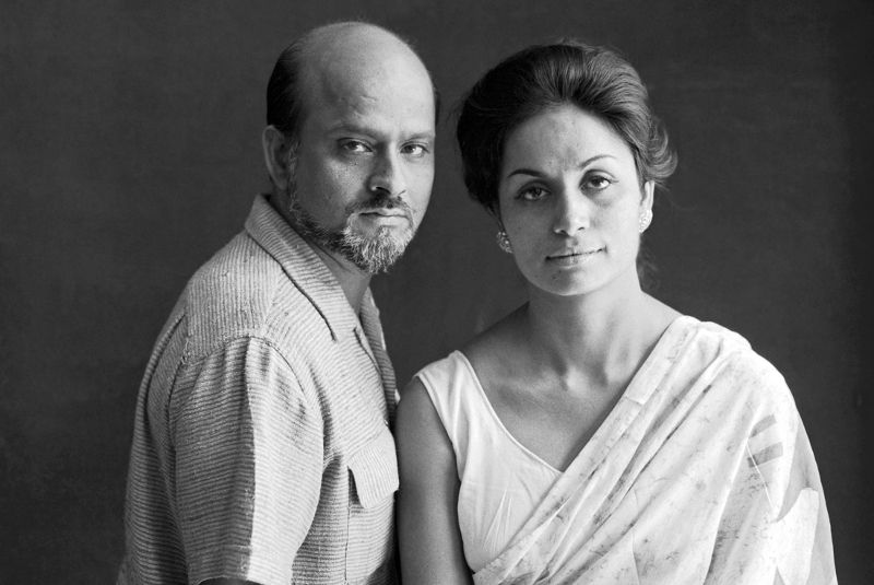 Satish Gujral with his wife, Kiran