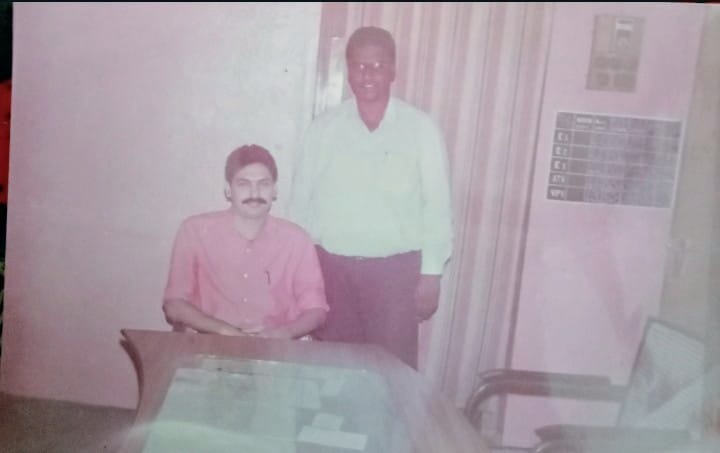 Shankar Jiwal in 1990s (in red shirt)