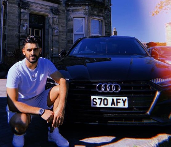 Sharif Safyaan posing with his Audi