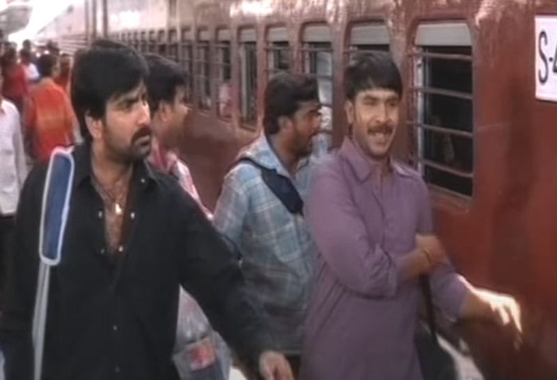 Srinivasa Reddy (right) in a still from the film 'Venky'