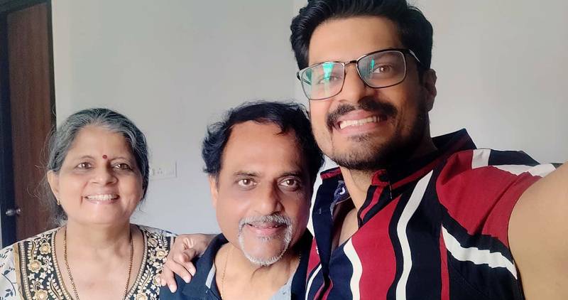 Sudev Nair with his parents