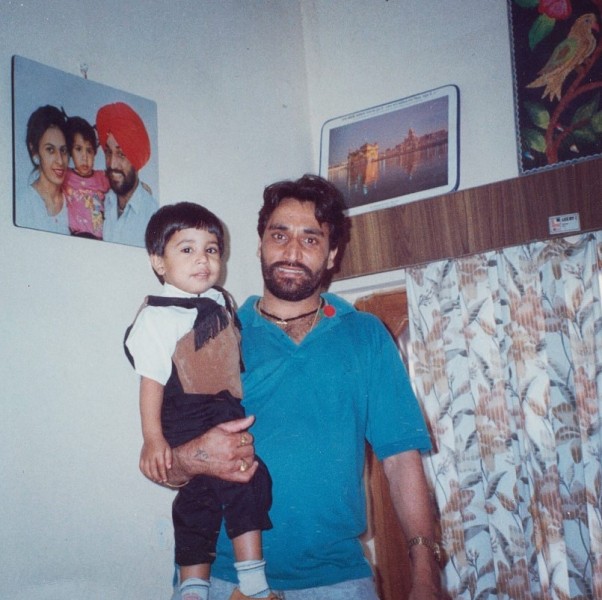 Surjit Bindrakhia with his son Gitaz Bindrakhia