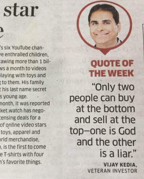 Vijay Kedia in a newspaper article