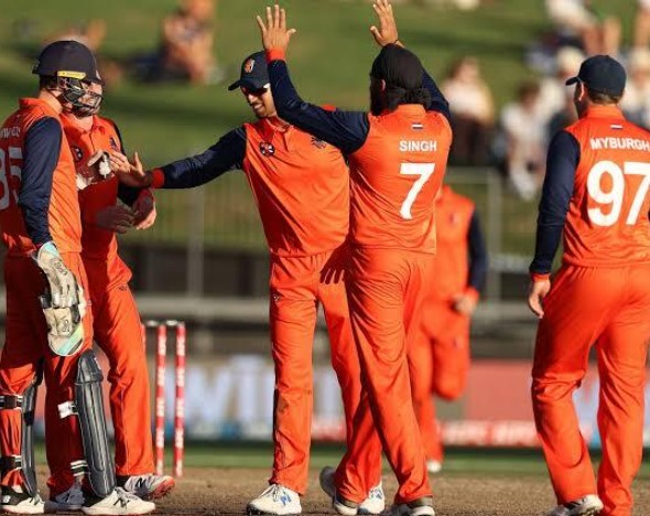 Vikramjit Singh while playing for the Netherlands cricket team
