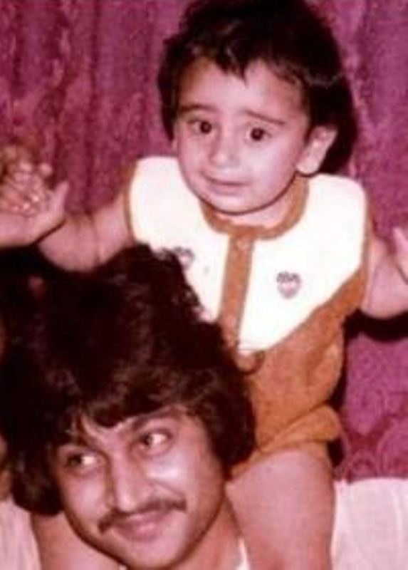 A childhood photograph of Ali Sikander with his maternal uncle