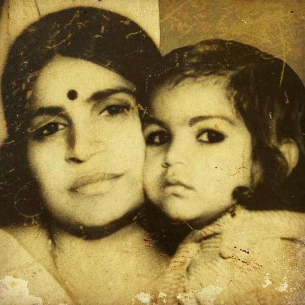 A childhood photograph of Manish Wadhwa with his mother