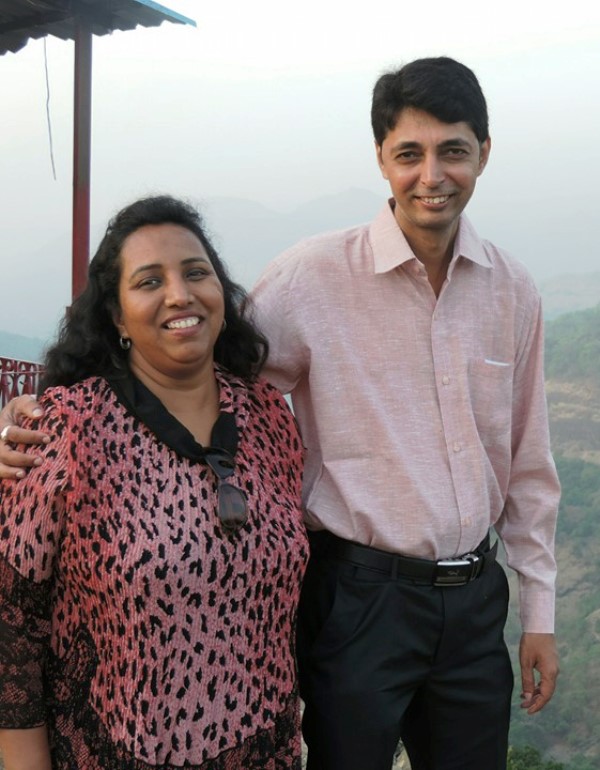 Mitul Trivedi with his wife, Mugdha Trivedi