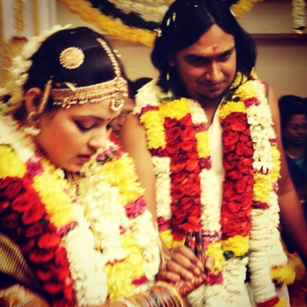 A wedding picture of Bharat Sundaresan and his wife Isha Chatterjee