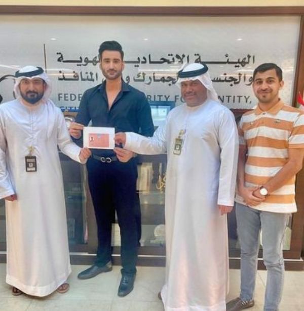 Aagha Ali receiving Dubai Golden Visa