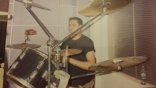 Adnan Hussain playing drums
