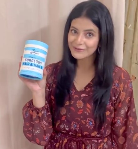 Alisha Parveen while promoting a commecial product on social media