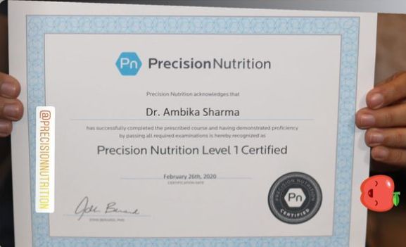 Ambika Dutt Nutrition Certificate