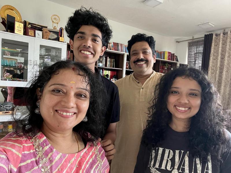Anand Neelakantan with his family