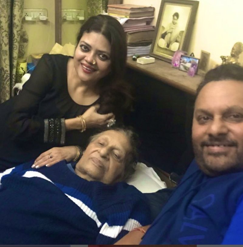 Anil Sharma and his wife with Anil's father (centre)