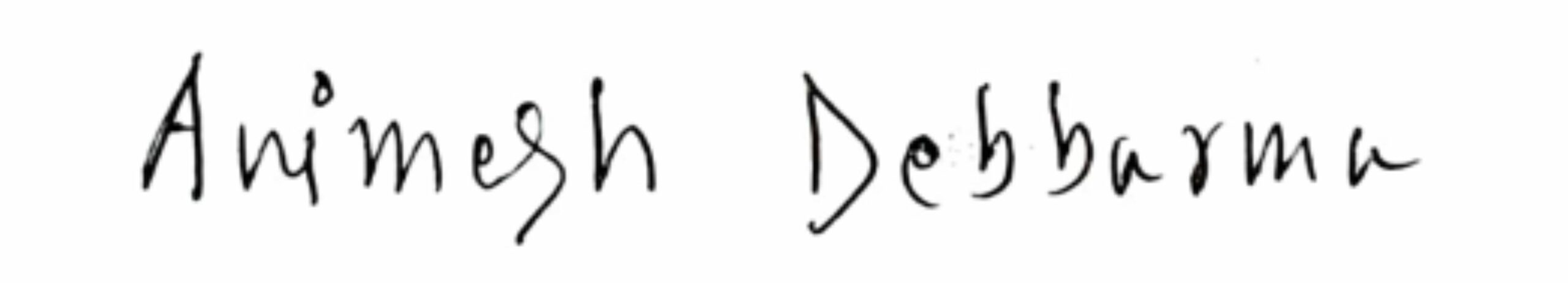 Animesh Debbarma's signature