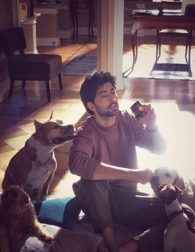 Ankur Bhatia with his pet dogs