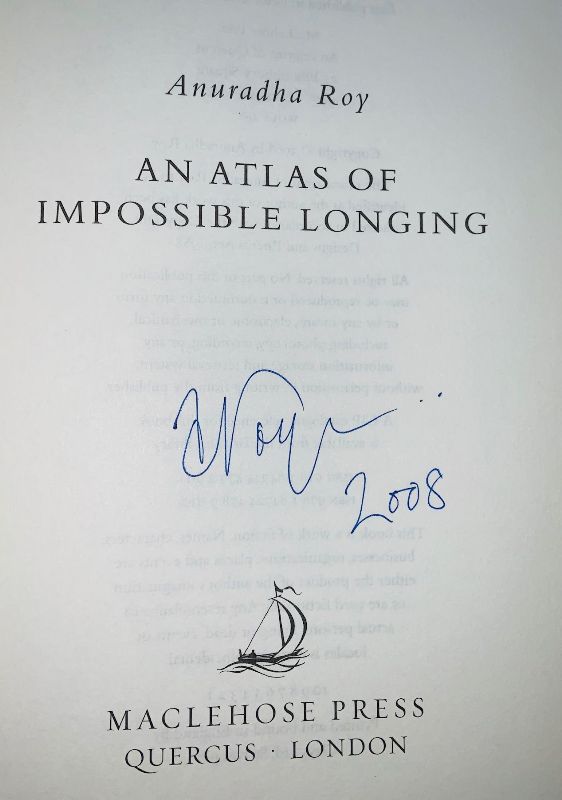 Anuradha Roy's signature