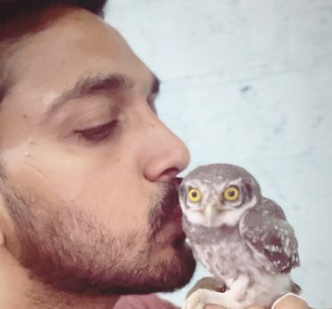Arnav with an owl