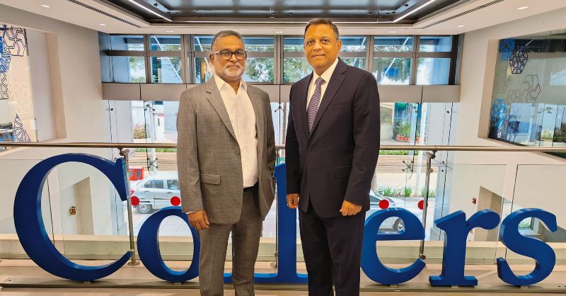 Badal Yagnik (right) on the day of joining Colliers, Gurugram
