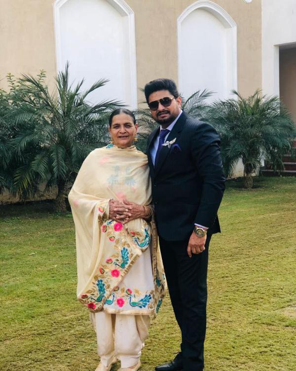 Balkar Sidhu with his mother