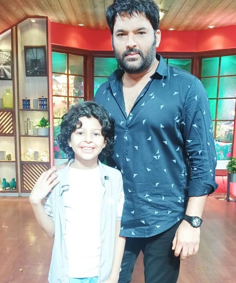 Bhagya Bhanushali on the sets of The Kapil Sharma Show with Kapil Sharma