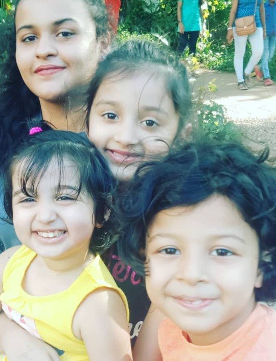 Bhagya Bhanushali posing with her sisters