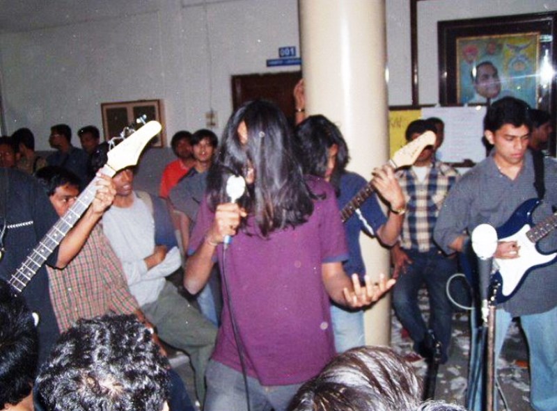 Bharat Sundaresan as a part of a heavy metal rock band