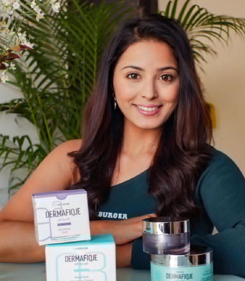 Bhaweeka Chaudhary promoting skincare products