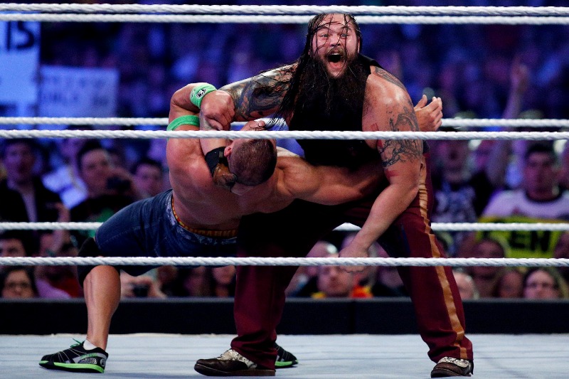 Bray Wyatt performing Sister Abigail move on John Cena