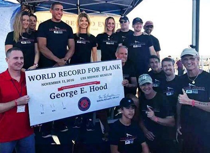 Dana Glowacka with her teammates during a Plank World Record event in 2016