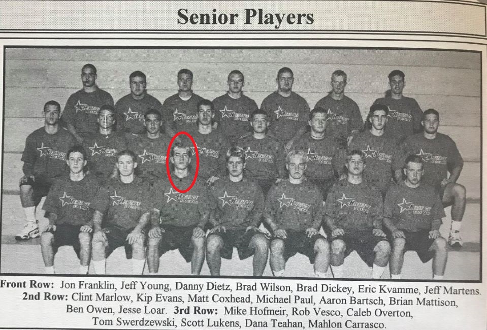 Danny Dietz's photo taken with his college's rugby team
