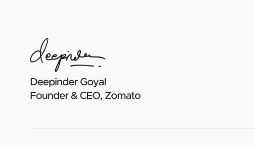Deepinder Goyal signature