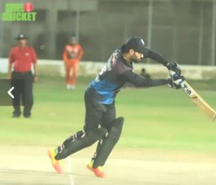 Faizan Sheikh playing a shot during a match