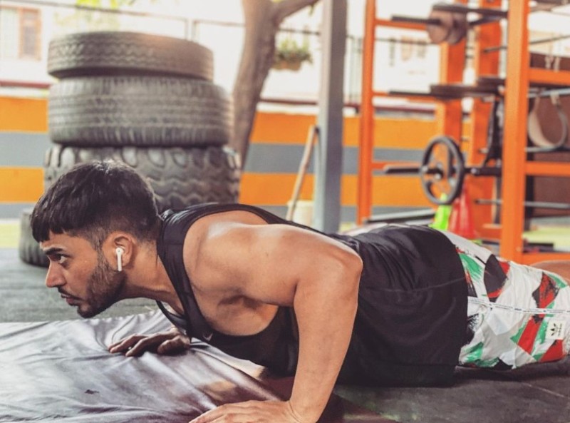 Gitaz Bindrakhia in his workout session