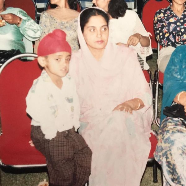 Harinder Pal Sandhu's childhood Picture with his mother