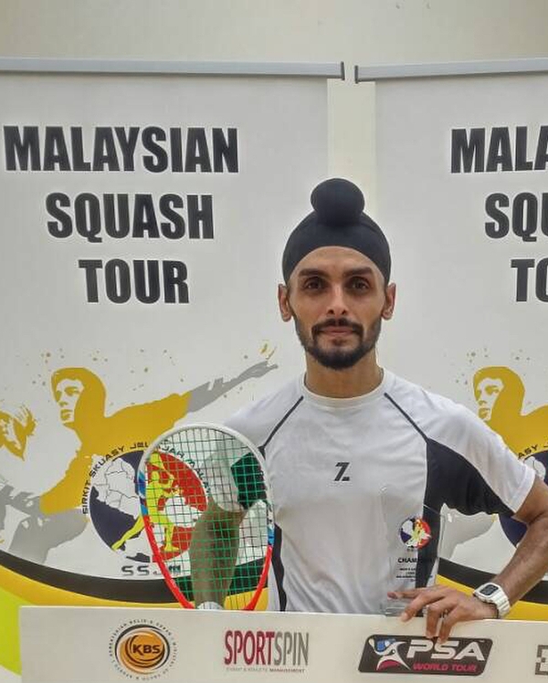 Harinder Pal Sandhu during the Malaysia Squash Tour in 2017