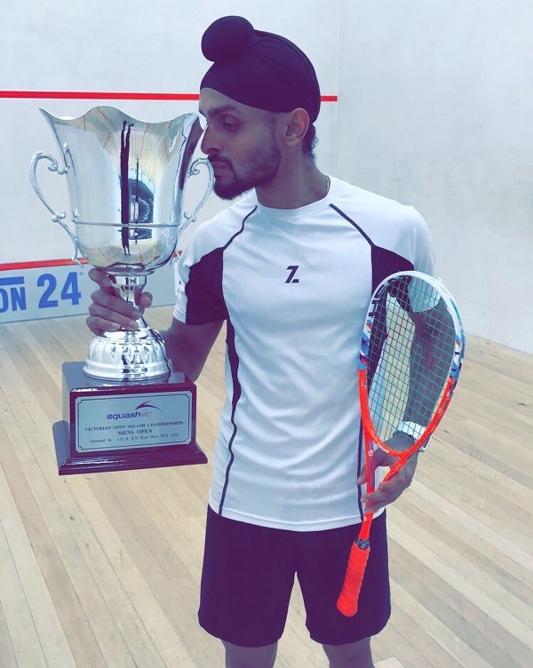 Harinder Sandhu with his Asian Championship trophy 
