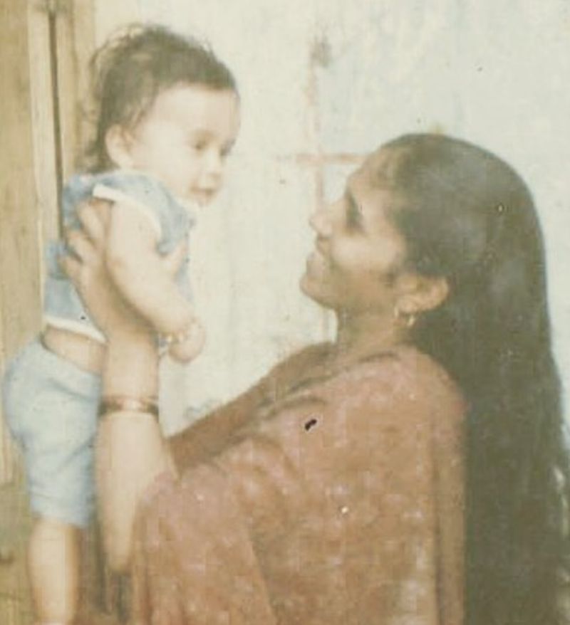 Harish with his mother 