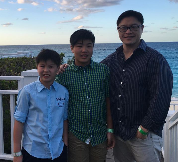 Jason Fung with his sons Matthew and Jonathan