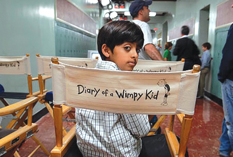 Karan Brar on the set of 'Diary of a Wimpy kid'