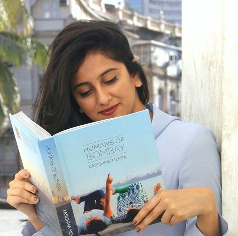 Karishma reading her book 'Humans of Bombay'