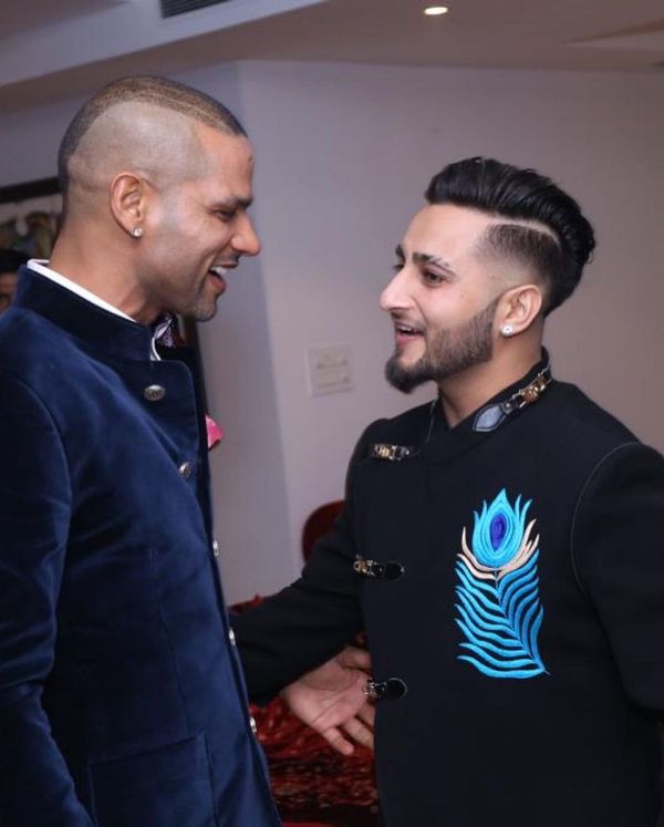Khan Saab with Indian cricketer Shikhar Dhawan