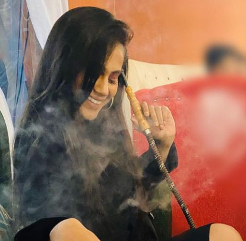Khushi Khan while smoking