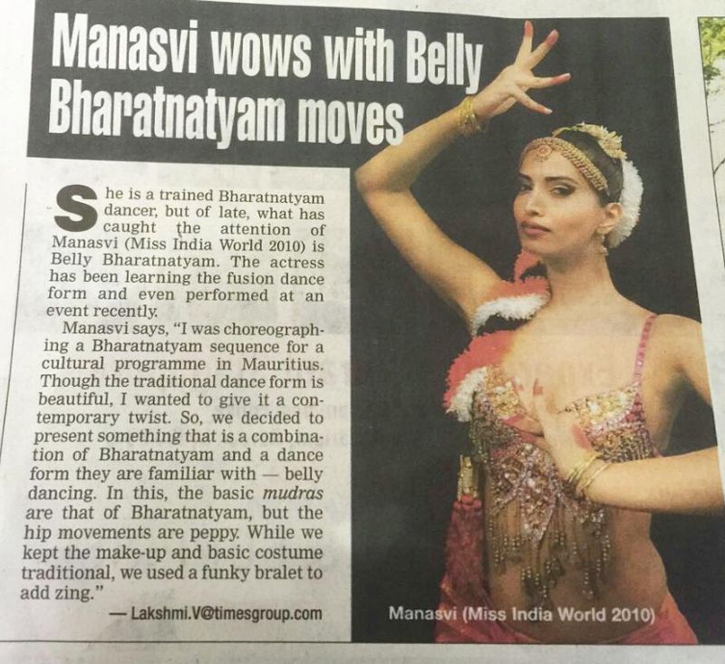 Manasvi featured in the Newspaper