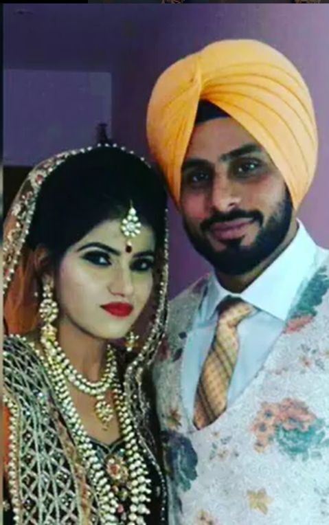 Maninder Singh with is wife